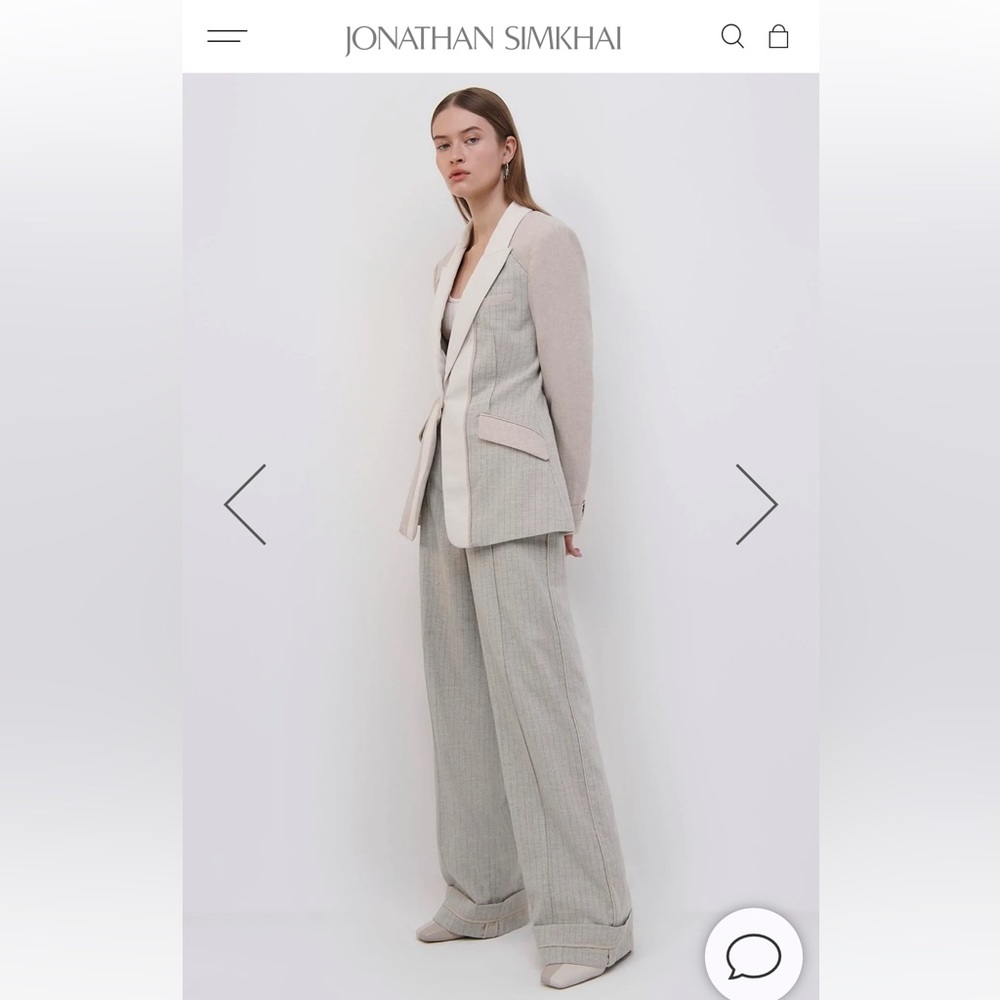 Jonathan Simkhai Cecile Patchwork Blazer Size 4 N… - image 4